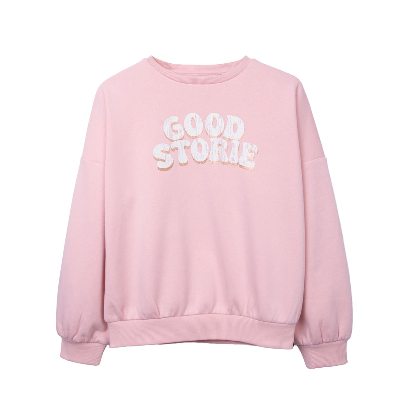 Pillin - Polerón Niña Cuello Redondo Con Estampado Rosado