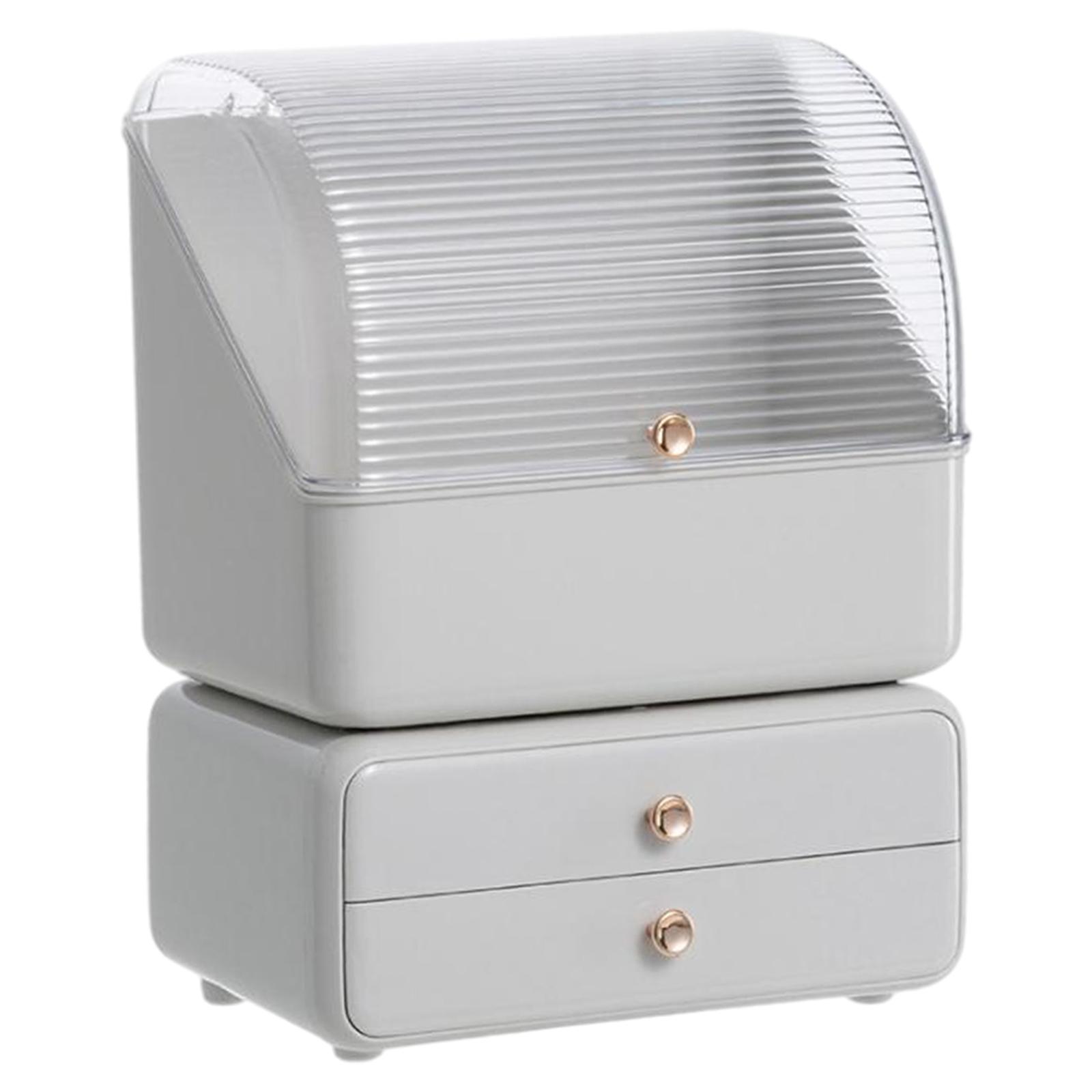 Magideal - Organizador De Maquillaje, Vitrinas De Cosméticos, Organizador De Lápiz Labial, Estuche De Almacenamiento De Cosméticos A Prueba De Polvo Para , Cajón Flip Blanco