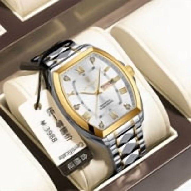 EXPLOJOY Reloj de Cuarzo Tonneau de Lujo para Hombre – Reloj de Acero Inoxidable Impermeable con Esfera Luminosa