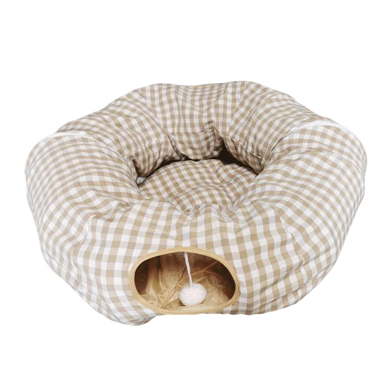 Magideal - Cama Túnel Para Gatos, Escondite, Agujero Plegable Portátil, Tienda De Juguete, Laberinto, Juguete Interactivo, Tubo De Túnel, Juguete Para Conejos Beige
