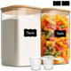 thumbnail image 1 of ComSaf Frascos de vidrio con tapas de bambú, 4,6 qt, paquete de 2, 1 of 3