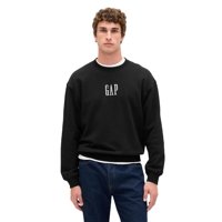 Sudadera Gap Para Hombre Con Logo, Cuello Redondo, Forro Polar, Negro Puro, Talla S