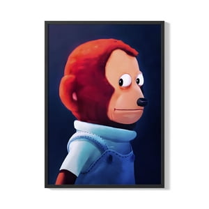 Creango - Cuadro Poster Enmarcado Mono De Peluche Meme Decorativo