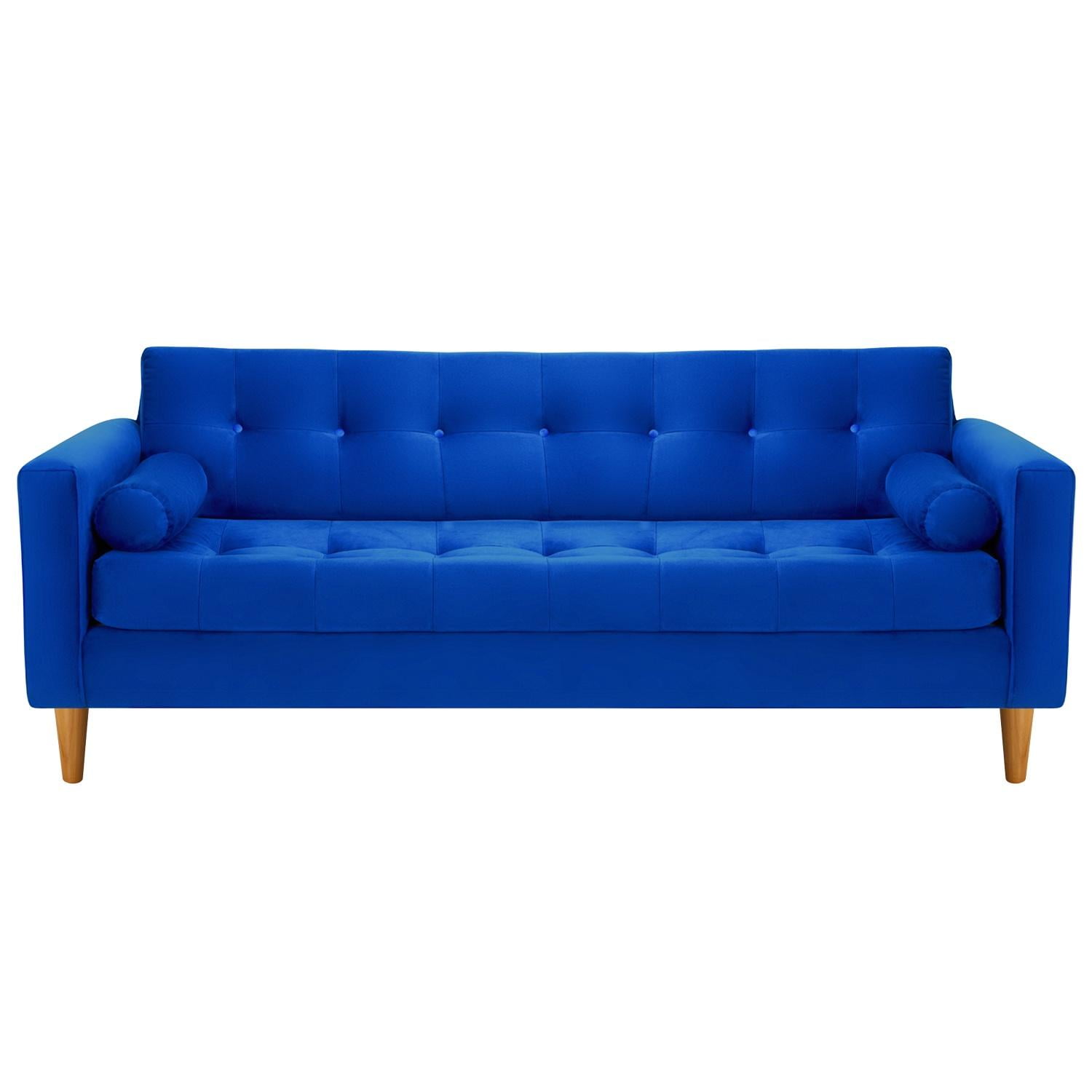 Sofa Retro 3cg Felpa 04 Azul Rey | Lider