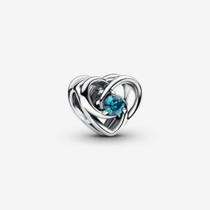 Dije Pandora Corazón Entrelazado Unicef Plata Esterlina Azul