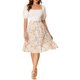 thumbnail image 2 of INSPIRE CHIC Falda de Mujer Cintura Elástica Línea A Fluida con Volantes en Capas Floral Midi Beige XL, 2 of 7