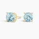 thumbnail image 2 of Aros Paris Jewelry 14k Yellow Gold Push Back Round Created Aquamarine 3MM Azul, 2 of 3