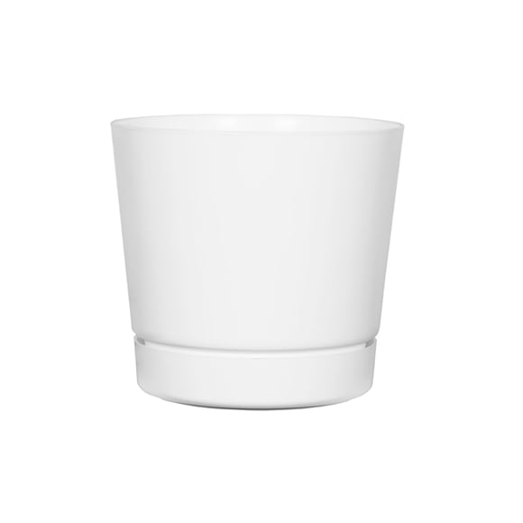 Maceta Cilíndrica Majestic Blanco Brillante 36 Cm
