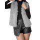 thumbnail image 2 of INSPIRE CHIC Chaleco de Piel Sintética sin Mangas para Mujer, Cárdigan Abierto, Abrigo Suave de Invierno, Chaqueta sin Mangas, Talla XX Grande, Gris, 2 of 6