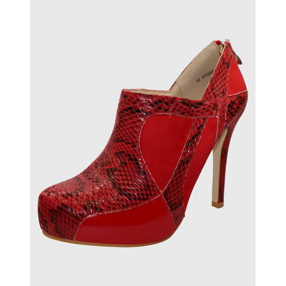 Botin taco aguja Rojo