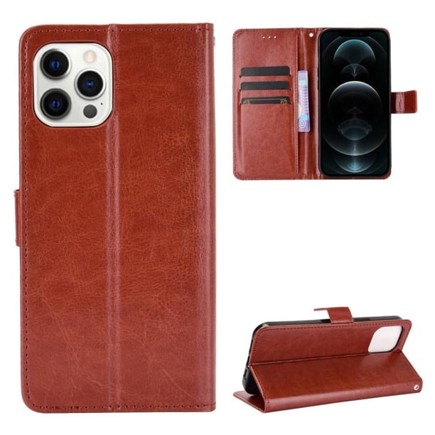 Funda tipo libro para iPhone 11 RPO, cartera todo‑en‑uno, funda multifuncional con tarjetero y correa de muñeca desmontable