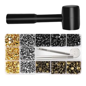 Magideal - 5 Uds. De Sujetadores A Presión De Cuero, Botón A Presión De Metal Diy, Botones A Presión De Metal Resistentes, Sujetadores De Tornillo, Juego 480 Par