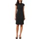 thumbnail image 1 of INSPIRE CHIC Vestido de Trabajo para Mujeres con Lazo en el Cuello, Botones, Mangas Cortas, Cremallera Lateral, Vestido Elegante de Tubo S Negro, 1 of 6