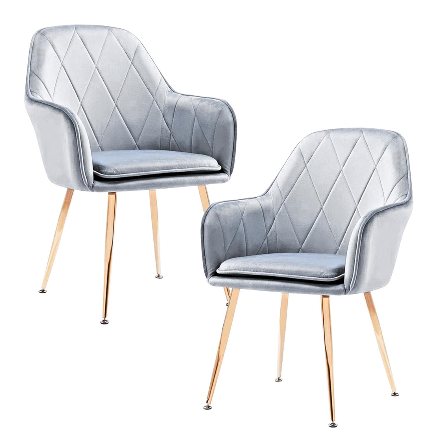 Pandalino - Pack 2 Sillón Sitial Diamante Terciopelo Gris | Moderno Y Cómodo Gris