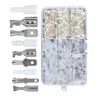 Magideal - Bloque De Terminales De Crimpado De Cable De 315 Piezas, 2,8 Mm, 4,8 Mm, 6,3 Mm, Duradero, Con Kit De Surtido De Latón De Funda Aislante, Conector De Plata