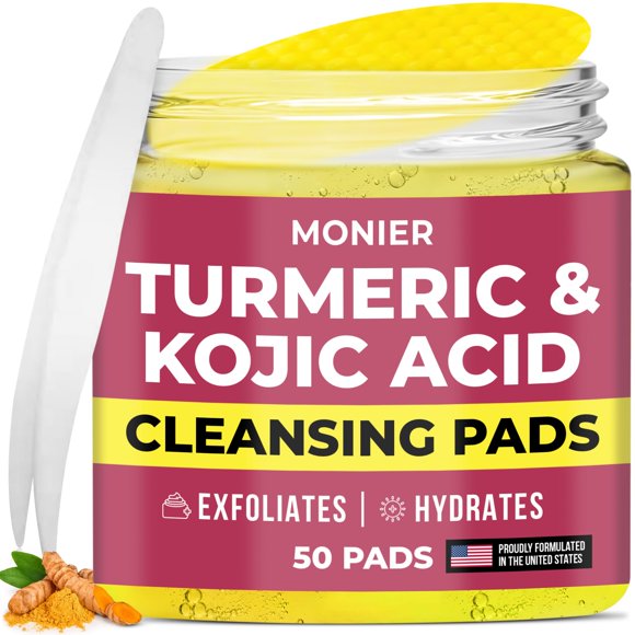 Almohadillas limpiadoras MONIER con ácido kójico de cúrcuma y vitamina C y E (50)