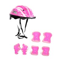Magideal - Set De Casco Para Bicicleta Infantil Con Protecciones, Equipo De Patinaje Para Monopatín Y Longboard , Rosa