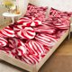 thumbnail image 1 of Red and White Candy Duvet Cover Set - Fitted Sheet and Pillowcase Set Bedding Set | 1 Fitted Sheet + 2 Pillowcases (No Pillow Inserts) | Double/Full/Queen/King, 1 of 1