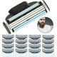 thumbnail image 1 of 16 recambios de cuchillas de afeitar para Mach 3, cuchillas manuales Turbo para hombre de 3 capas para Gillette, cuchillas para depilación masculina, diseñadas para piel sensible., 1 of 5