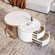 thumbnail image 2 of Modern 2 Pieces White Round Nesting Coffee Table with Drawers in 27.6'', 2 of 3