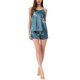 thumbnail image 2 of INSPIRE CHIC Conjunto de Lounge de Satén para Mujer Camiseta sin Mangas Ropa de Dormir Pijamas Conjunto L Azul Marino Rojo Floral, 2 of 6