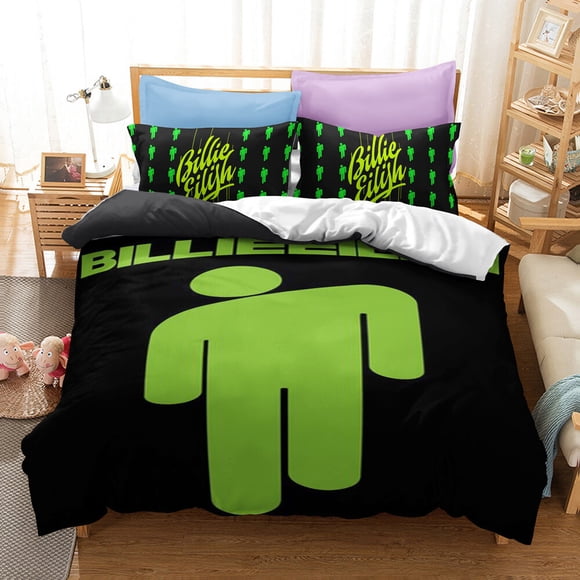Billie Eilish Duvet Cover Set Duvet cover+Pillowcase High Pattern 3-Piece Bedding Set (1 Duvet Cover + 2 Pillow Shams)