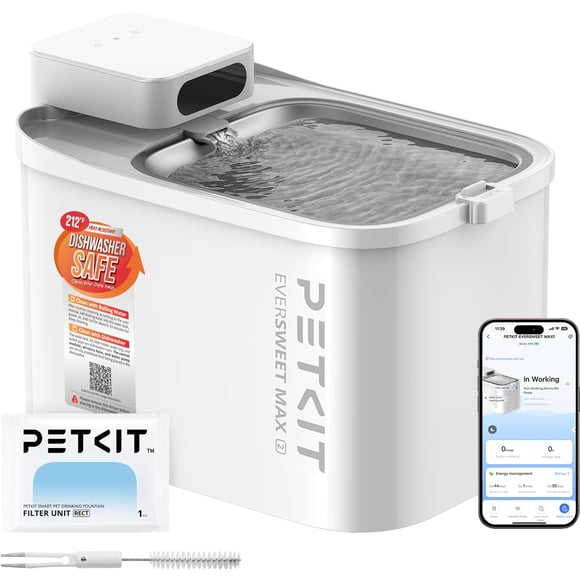 Fuente de agua para gatos PETKIT segura para lavavajillas de 3L con sensor de movimiento