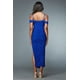 thumbnail image 3 of Vestido Midi Ajustado De Malla Con Cuello En V Y Tirantes Ajustables En La Espalda Color Azul Real (para Mujer), 3 of 3