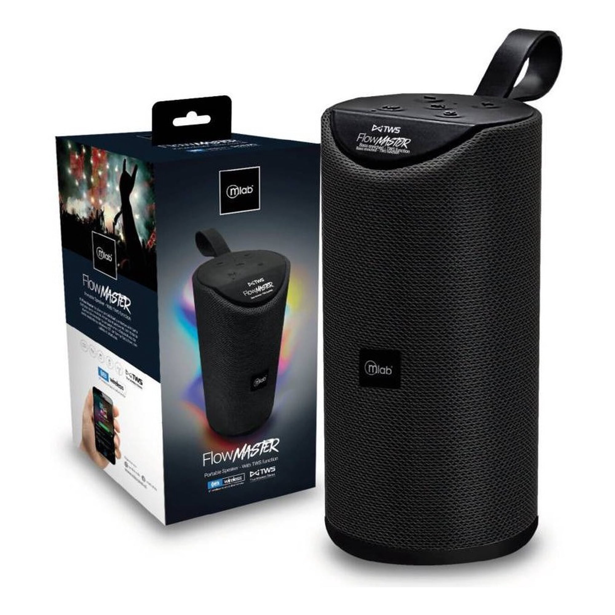 Mlab - Parlante Bluetooth Flow Master Aux Mp3 Fm Microlab Negro