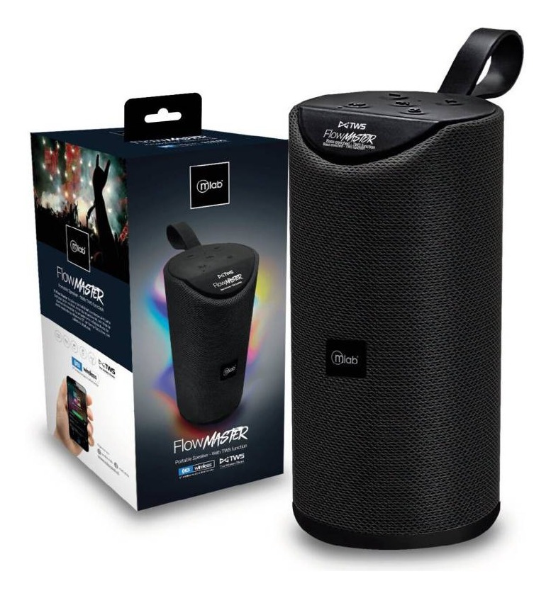 Mlab - Parlante Bluetooth Flow Master Aux Mp3 Fm Microlab Negro