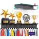 thumbnail image 1 of Soporte para medallas Miayork 41 cm negro con 20 ganchos para montar en la pared, 1 of 4