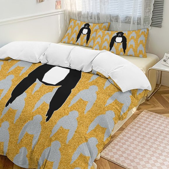 Gold Silver Black Gorilla Tag Comforter Set Soft 3 Pcs Twin Bedding Sets Thicken for All Season