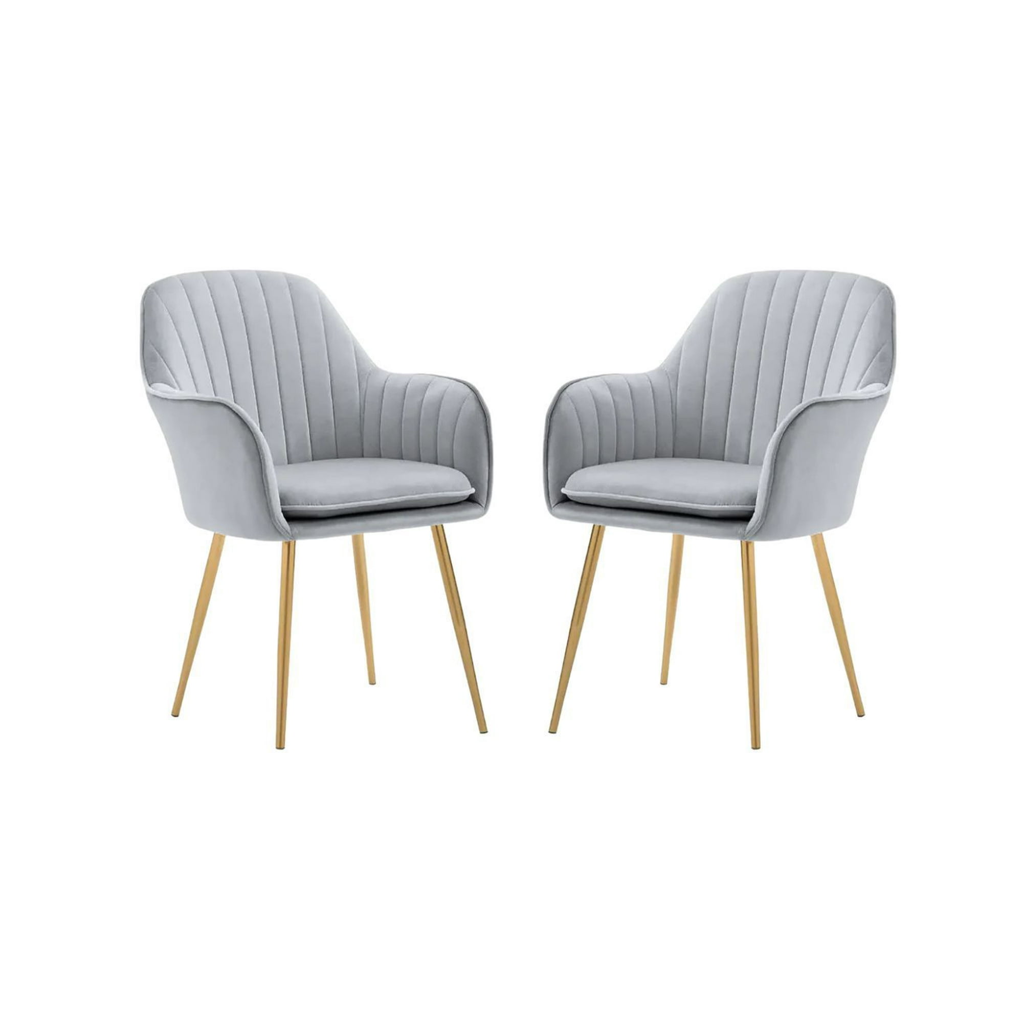 Habita2 Chile - Pack 2 Poltronas Sitial Murano Con Patas Doradas - Gris