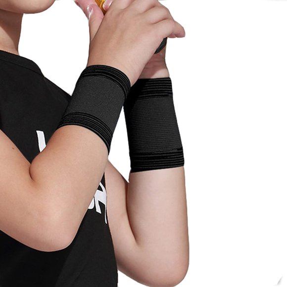 Muñequera TXBONA para Niños – Soporte de Muñeca – 1 Par – Negro