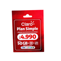 Chip Claro Plan Simple / 50Gb + 500 Minutos + Redes / 30 Días