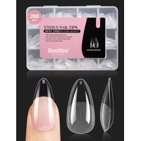 Beetles Gel Polish - Puntas De Uñas Postizas En Gel Con Forma De Escarabajos, Tamaño Mediano, Color Almendra Etch-X