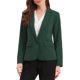 thumbnail image 1 of INSPIRE CHIC Blazers para Mujeres Regreso a Clases Atuendo de Maestra Casual de Negocios Chaquetas de Traje de Oficina de Trabajo de Manga Larga con Botón Frontal y Hombreras M Verde Oscuro, 1 of 6