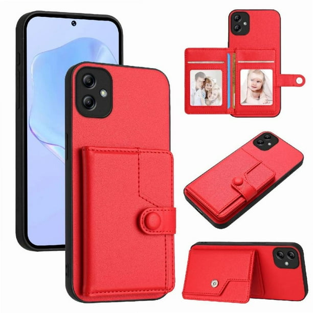 FOXDOCK Funda para SAMSUNG Galaxy A04E con Bloqueo RFID - Diseño Elegante con Cierre de Botón