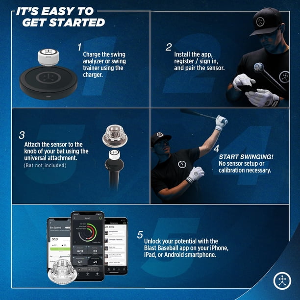 Sensor Swing Analyzer Blast Baseball GEN3 con retroalimentación en