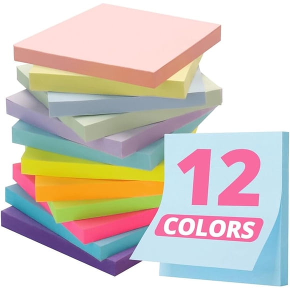 Notas Adhesivas Taja 3x3 12 Pads Pastel Autoadhesivas