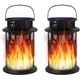 thumbnail image 1 of Faroles solares para exteriores Opmante, impermeables, con llama parpadeante, LED colgantes, luces solares decorativas para jardín, patio, camino, paquete de 2, 1 of 7
