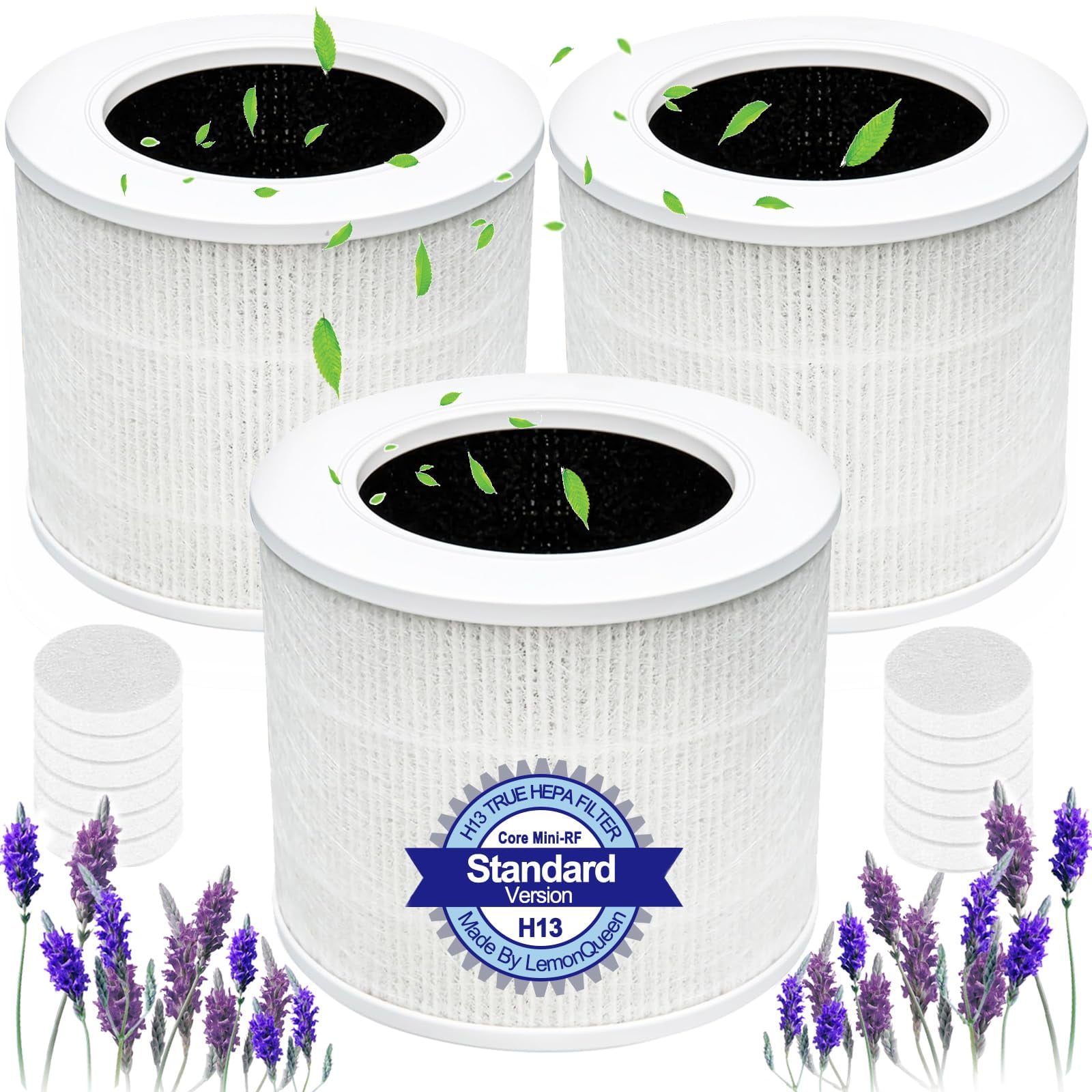 Lemonqueen - Paquete De 3 Filtros Purificadores De Aire Para Levoit Core Mini/core Mini-p