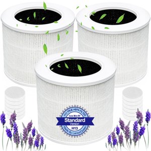 Lemonqueen - Paquete De 3 Filtros Purificadores De Aire Para Levoit Core Mini/Core Mini-P