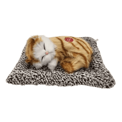 Genérico - Gatito De Peluche Realista Dormido Con Sonido ( Mauya) Blanco