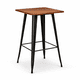 thumbnail image 1 of Mesa Alta Bar Negra Industrial Cubierta Madera 60x60x105, 1 of 6