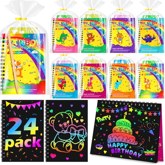 Cuaderno De 24 Piezas Para Raspar Y Revelar Arcoíris 14 X 10 Cm