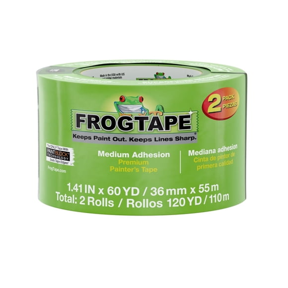 Cinta de Enmascarar FrogTape 36 mm x 55 m Multi‑Superficie Pack de 2