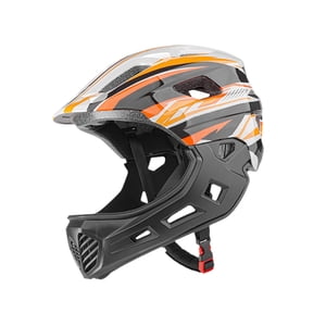 Ioensy - Casco De Bicicleta Para Niños, Equipo De Protección Portátil Para Ciclismo De Montaña Y Patinaje, Gris Y Naranja.