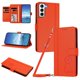 thumbnail image 1 of Funda Cartera Trébol para Samsung Galaxy S21 Plus con Ranuras Tarjetas y Carga Inalámbrica Naranja, 1 of 6