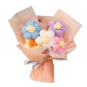 Magideal - Ramo De Punto Hecho A Mano, Flor Artificial De Ganchillo, Ramo De Flores De Ganchillo Completo Para Regalos Del Día De La Madre, Cumpleaños De Niños